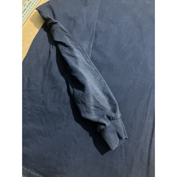 Fear The Goat Navy Graphic Blue Long Sleeve Tee, Size Large Gildan, Crew Neck - Picture 12 of 14